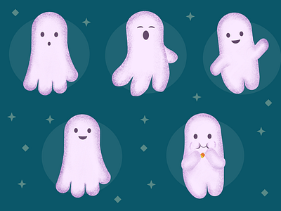 Cute Halloween Ghosts affinity designer cute ghosts halloween halloween art halloween ghosts halloween illustration vector art