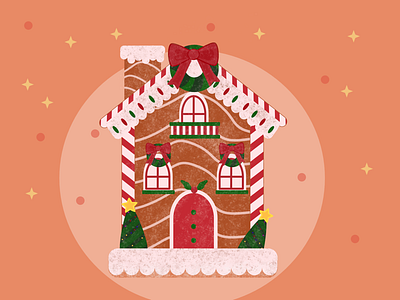 Gingerbread House christmas illustration flat art gingerbread house house design vector illustration