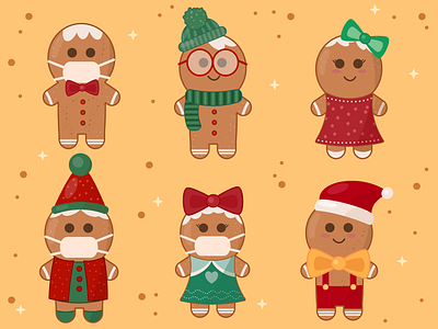 Gingerbread Christmas Cookies christmas illustration flat art flat design food illustration illustration vector art