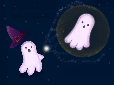 Playing with Magic ghosts halloween art halloween illustration vector artwork vector illustration l