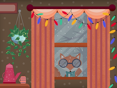 Outside looking in! children illustration children story fox drawing made in affinity designer vector artwork vector illustration