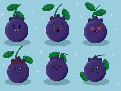 Blurby the Blueberry affinity art affinity designer fruit illustration illustration kawaii illustration vector illustration