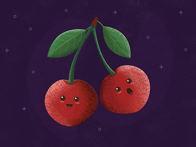 Fun Little Cherries cherries drawing fruit illustration made in affinity designer summer art vector art vector artwork