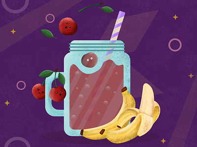 Cute Smoothie affinity designer fruit drink smoothie illustration vector illustration