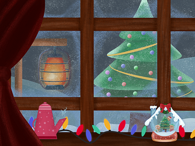 Warm Feelings character design christmas drawing frozen window illustration vector illustration winter art winter illustration