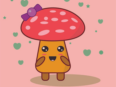 Cute Mushroom cute cute mushroom illustration illustrator kawaii kawaii mushroom mushroom vector art