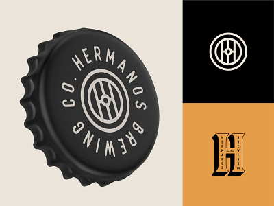 Logo Development for Hermanos beer brand identity branding brew drink emblem hermanos icon logo logotype monogram stamp