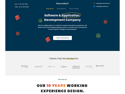 Pears Soft Web Development Home Page Design Concept creative figma graphic design software development ui uiux web development company