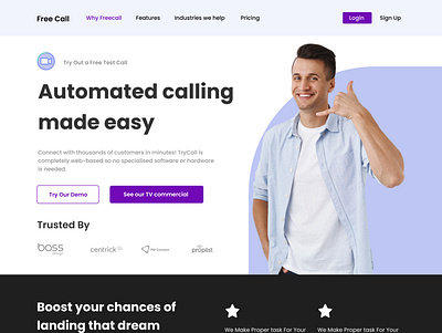 Calling Product Landing Page branding creative figma graphic design ui