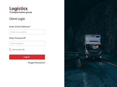 Logistics Login Page uiux website