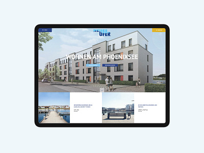 Real estate Architecture Website Tablet Version building company design homepage immobilien landingpage realestate realstate ui web design website