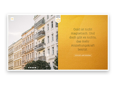 Immo Gold Homepage company design gold homepage immobilien landingpage product realestate responsive ui web design website
