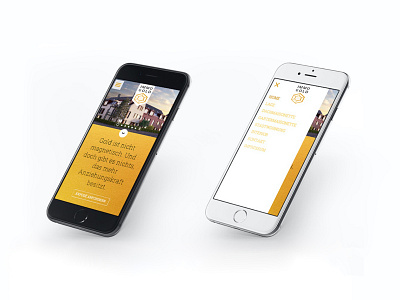 Immo Gold Mobile App application design design gold homepage immobilien landingpage mobile realestate responsive ui web design