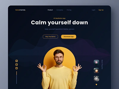 KenaMental - Meditation Apps Website calm emotion emotional header health healthy medic meditate meditation mental mental health mentalhealth psychology therapist ui design web design website design yoga