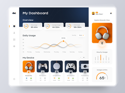 DVC - Gadget Management Dashboard UI Concept