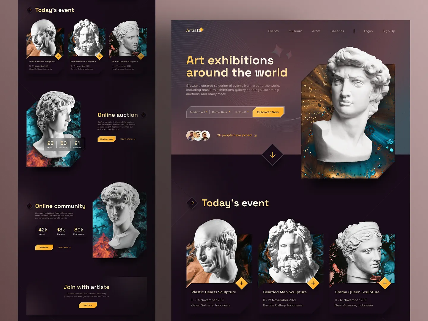 Stunning Museum Website Design for Art Exhibitions