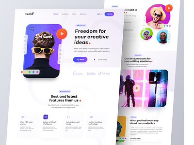 Vedio - Online Video Editor Landing Page Website
