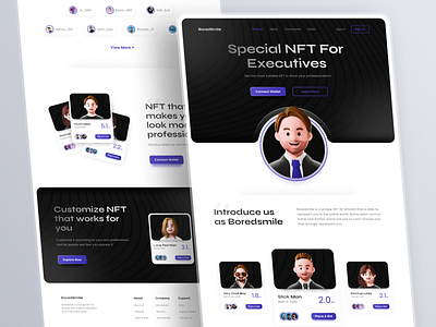 Boredsmile - Executive NFT Landing Page Website