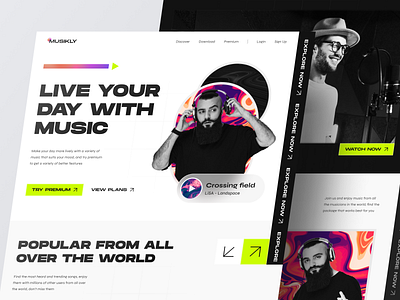 Musikly - Music Streaming Service Landing Page Website by Adhiari ...