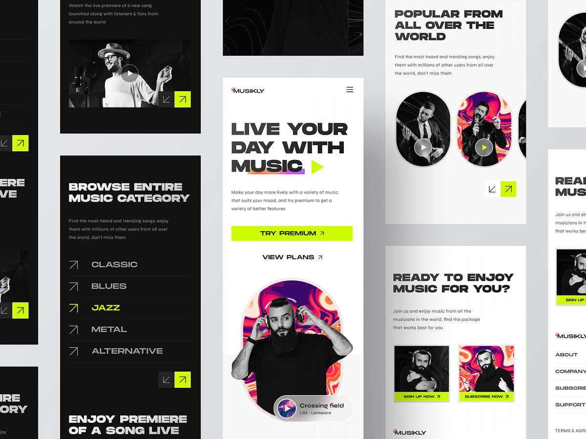 Musikly - Music Streaming Service Responsive Website Design by Adhiari ...