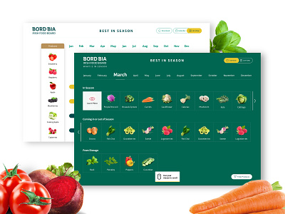 Bord Bia - Best in Season calendar seasons ui design ux design vegetables