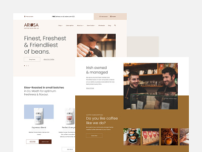 Ariosa Café coffee design dublin ireland ui design website
