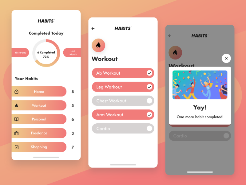 Habit Tracking App Concept graphicdesign userexperience appdesign ui ux uidesign uxdesign