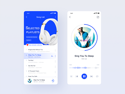 Music App design app blue design music music player ui