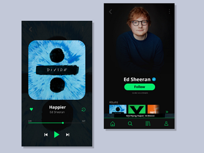 Music Streaming App // Re-Upload app dark mobile music spotify stream theme ui ui design ux