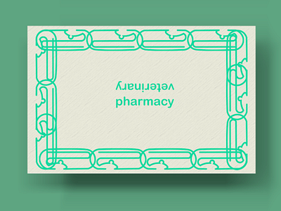 Business card for veterinary pharmacy with trademark