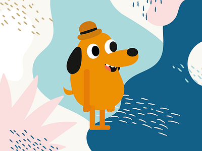 Mr. doggo background design dog flat illustration illustrator memphis