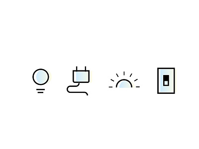 More lighting icons branding icons icons design iot lighting simple ui vector