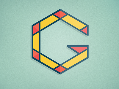 Simple G logo facet flat geometric illustrator logo simple