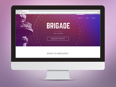 Site design for Brigade.com brigade identity logo politics startup visual design