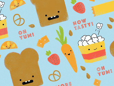 Little Snack Pattern cute food identity illustration kids snack