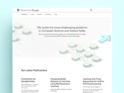 Concept for Google Research Redesign clean google isometric material simple web design