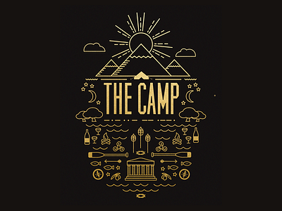 The Camp Identity gold google icons moon mountain nature simple star