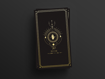Personal Project - Sneak Peek black cards gold line art magic mystical simple tarot