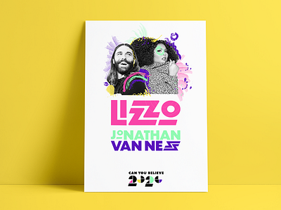 Lizzo and Jonathan Van Ness 2020 Poster branding campaign lizzo poster print prints typogaphy