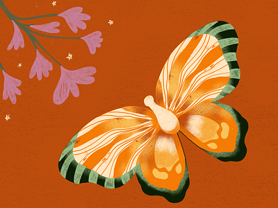 Butterflies will fly art coloful creative design fun illustration motion stayhome type art