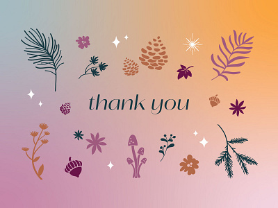 Seasonal Thank You Card Design #1 art art direction artist colour palette creative direction design floral graphic design illustration thank you card vector