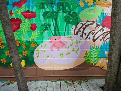 Bloomer's Mural Highlight art direction art director donuts illustration mural mural design painting toronto vegan art vegan mural