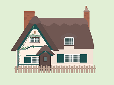 Cozy Cottage adobe illustrator building building illustration cottage design flat design house house illustration illustration vector