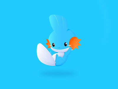 Mudkip Dotted Blue 2019 colorful colors colorswatch design dribbble flat gradients illustration mudkip pokemon vector