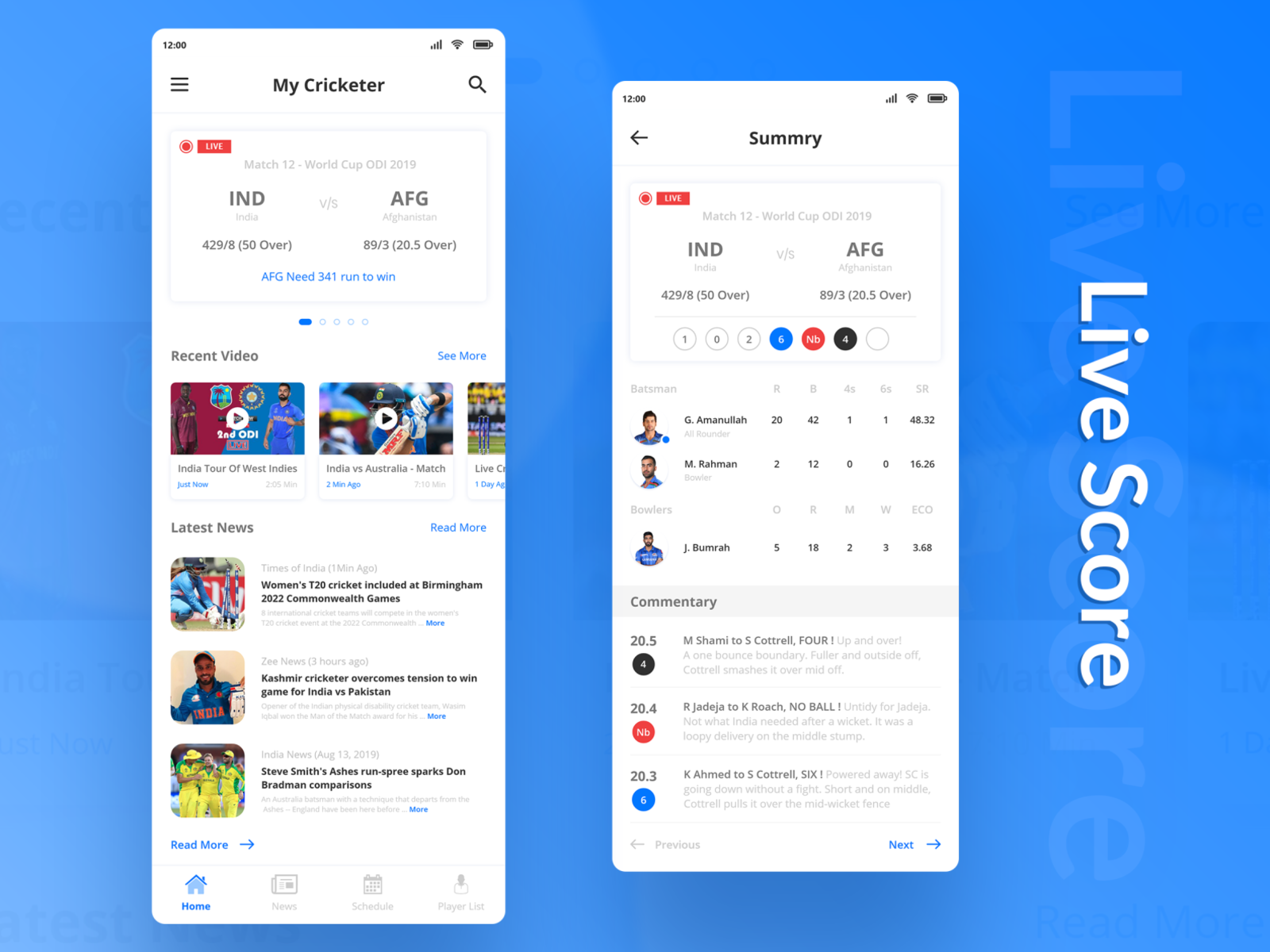 Ui Ux Designs For Live Score Ui Kit By Bhavik Narigara On Dribbble