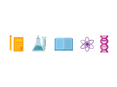 Learning book calculator chemistry icon illustration learning