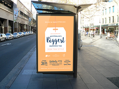 Poster australia illustration mock up outdoor poster tea bag