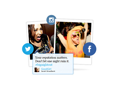Let's Get Social blog facebook icon illustration instagram polaroid social twitter