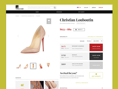 Fashion e-commerce site product page