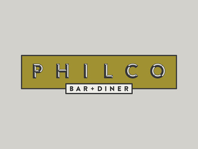 Philco Bar + Diner logo restaurant typography